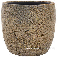 Кашпо Nobilis Marco "Mineral Brown Round" (полистоун), D40xH39 см, с тех.горшком - фото 1