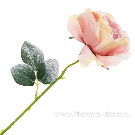 Цветок искусственный заснеженный Роза, H52 см - фото 1