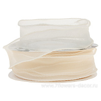 Лента органза, 40 ммx10 ярд, на леске - фото 1