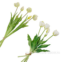 Букет искусственных цветов "Тюльпан", H46 см, с силиконовым покрытием - фото 1