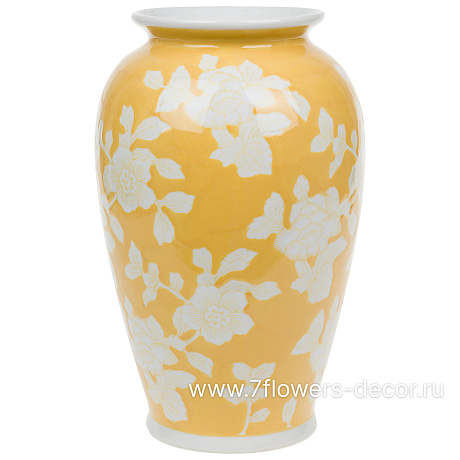 Ваза Шинуазри Канареечный (керамика), D19xH30 см - фото 1