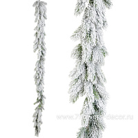 Гирлянда искусственная еловая заснеженная (пластик), 190 см - фото 1