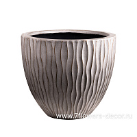 Кашпо Nobilis Marco "Wave texture Grey" (файкостоун), D42xH36 см - фото 1