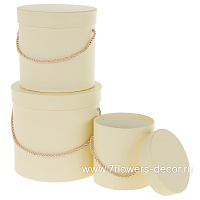 Коробка шляпная, D18xH17 см - D13xH12 см, набор (3 шт), с ручкой - фото 1