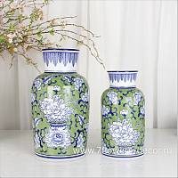 Ваза "Шинуазри Весенний зеленый" (керамика), D14,5xH27,5 см - фото 1