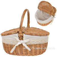 Корзина плетеная для пикника (ива), 36x24xH17/30 см - фото 1