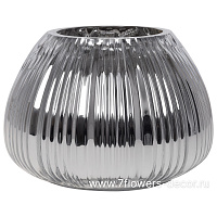 Ваза "Royal silver" (стекло), D21xH15 см - фото 1