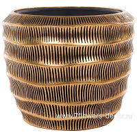 Кашпо Nobilis Marco "Hills Gold Round" (полистоун), D55xH46 см, с тех.горшком - фото 1
