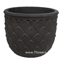 Кашпо Nobilis Marco "Stone Leaves Round" (терракота), D48хH42 см - фото 1