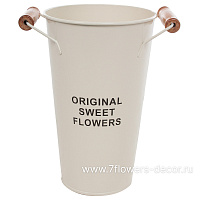 Вазон "Original sweet flowers" (цинк), D15xH25 см, 2 л, с ручками - фото 1
