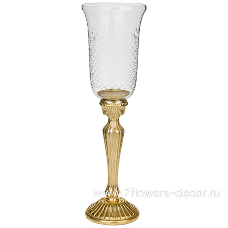 Подсвечник (металл, стекло), D13хH29 см - фото 1