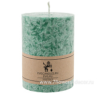 Свеча цилиндр "Бермингем" (пальмовый воск), D7хН10 см Малахитовый - фото 1