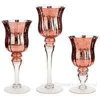 Подсвечник "Christmas" (стекло), H30 см, H25 см, H20 см, набор (3 шт) - фото 1