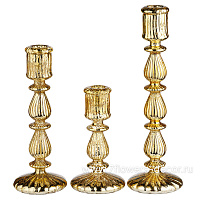 Подсвечник "Christmas" (стекло), D4,5xH31 см - D4,5xH17,5 см, набор (3шт) - фото 1